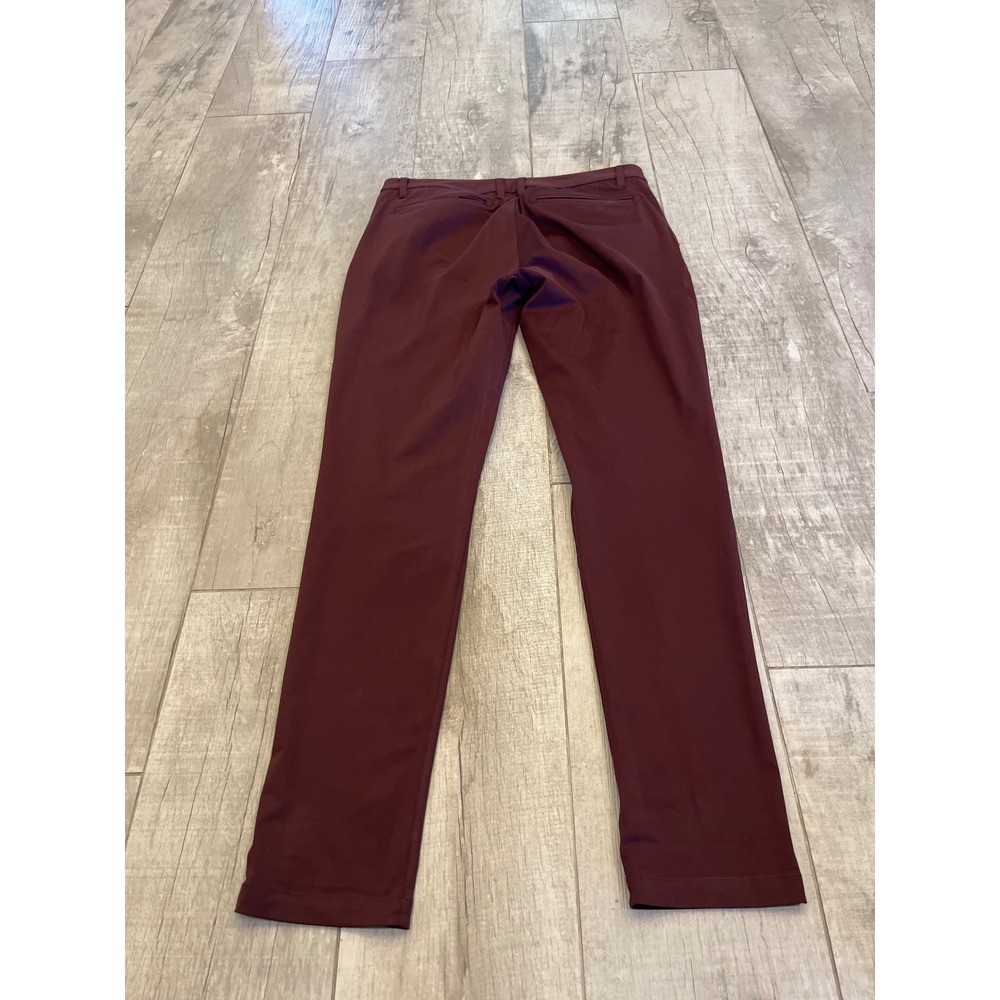 Rhone Commuter Pants Mens 33 Burgundy Slim Fit Flex-Knit Performance Trousers - Picture 3 of 5